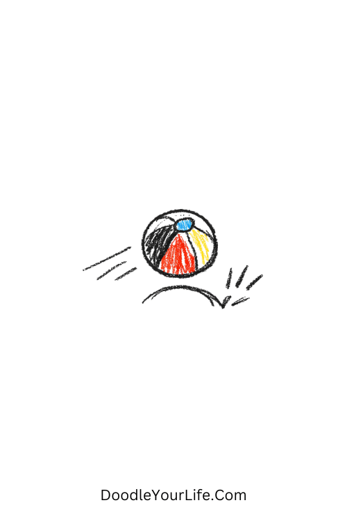 Beach Ball Bounce Summer Doodle