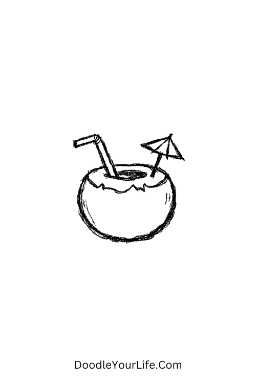 Coconut Drink Vibes Summer Doodle