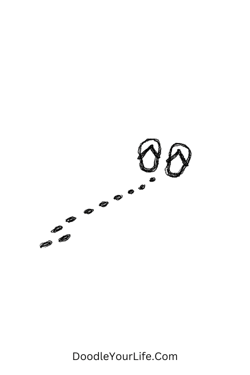 Flip Flop Footprints Summer Doodle