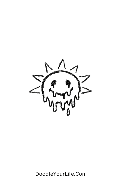 Melting Sun Smile Summer Doodle