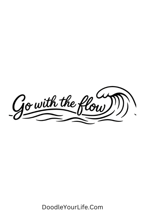 Soft wave-shaped letters, beginner calligraphy quote doodles