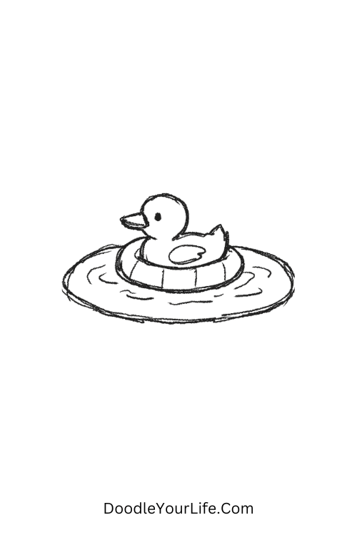 Pool Float Duck Summer Doodle