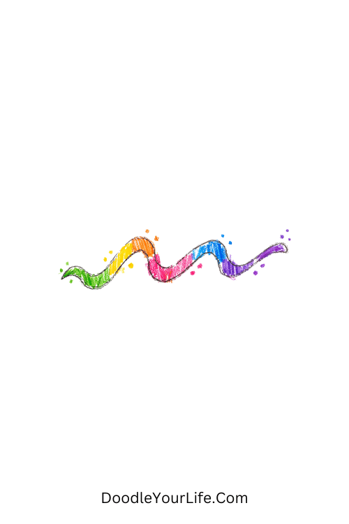 A doodle of a flowing spray line with tiny dots, graffiti doodle art