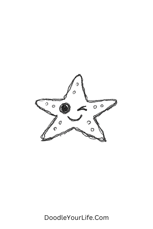 Starfish Wink Summer Doodle