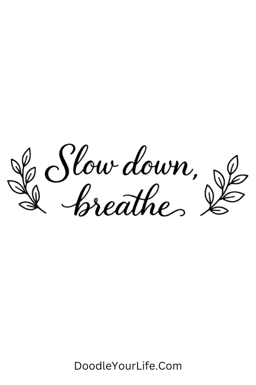 Classic script with leaf accents, printable calligraphy quote doodles