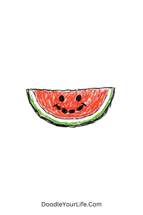 Watermelon Slice Smile Summer Doodle