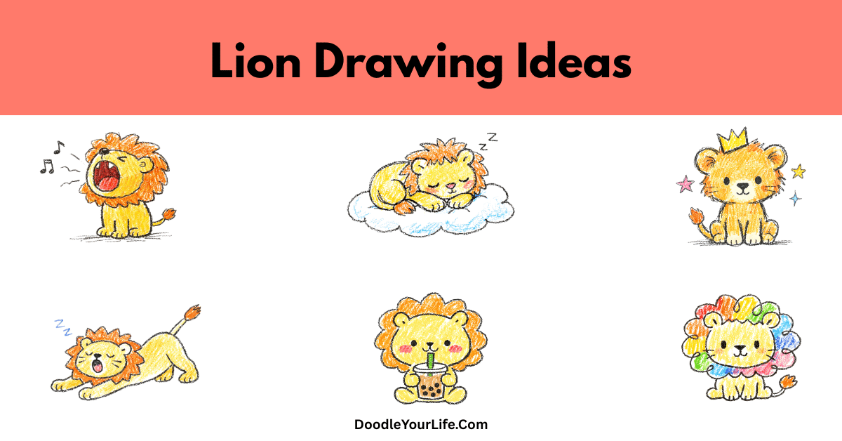 Easy Cute Lion Drawing Ideas