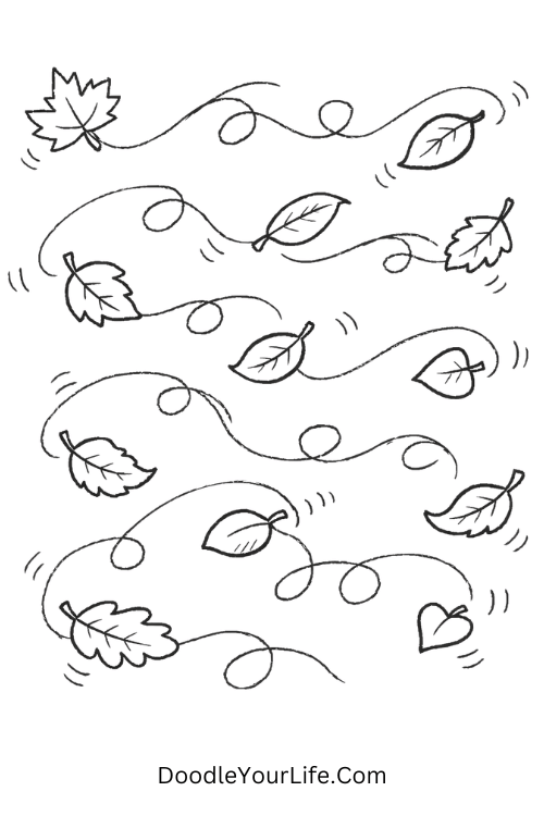 Floating Leaf Trails Doodle 1