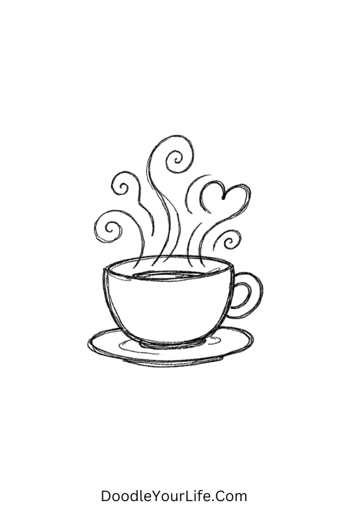 Minimal Tea Steam Doodle
