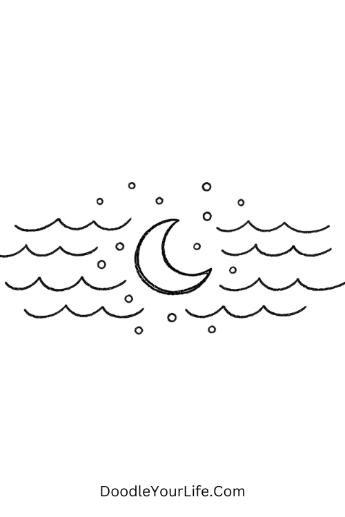 Moon Flow Lines Doodle