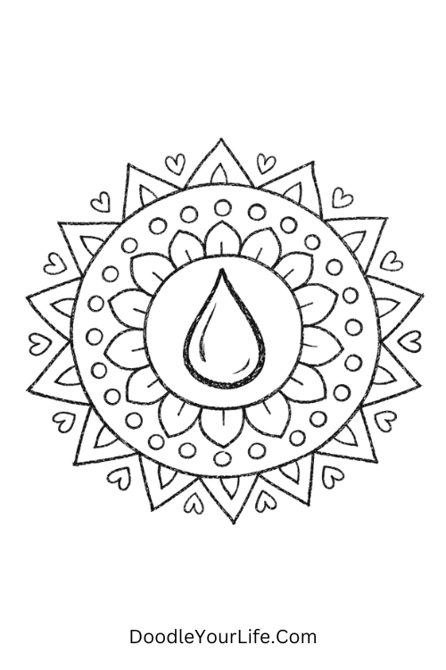 Rain Drop Mandala Doodle